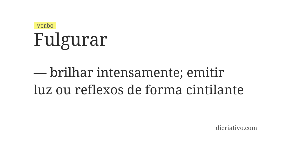 Significado de fulgurar