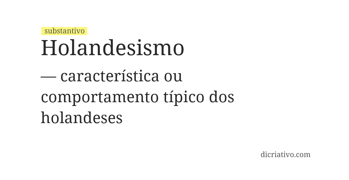 Significado de holandesismo