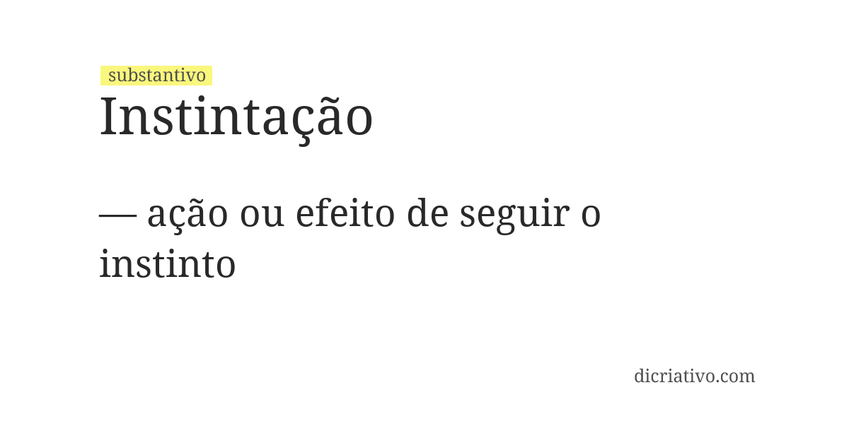 Significado de instintação