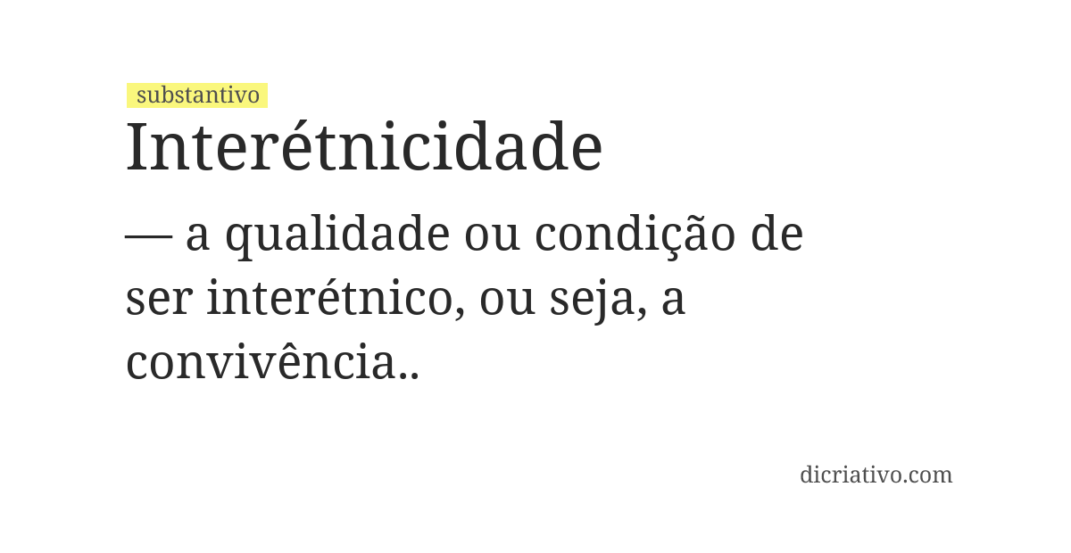Significado de interétnicidade