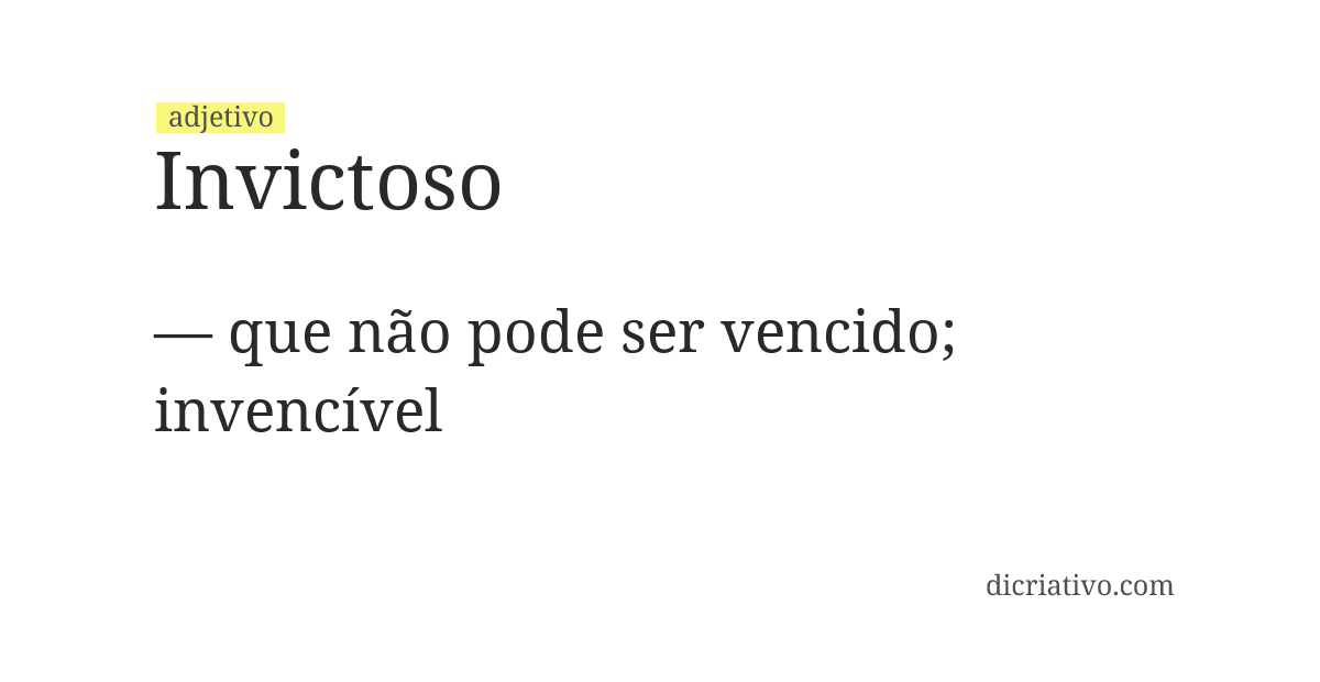 Significado de invictoso