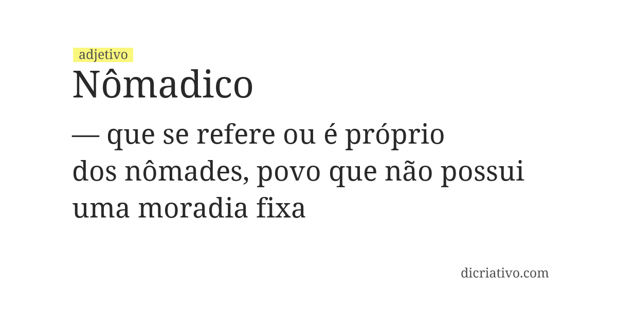Significado de nômadico