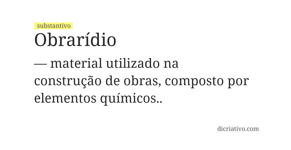 Significado de obrarídio