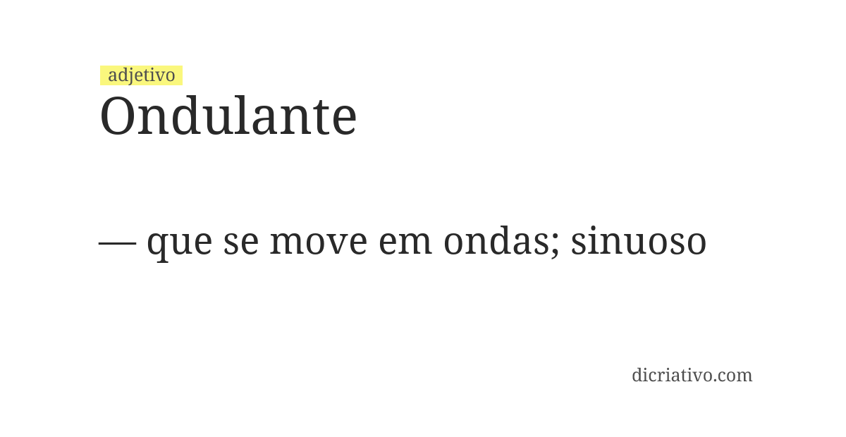 Significado de ondulante