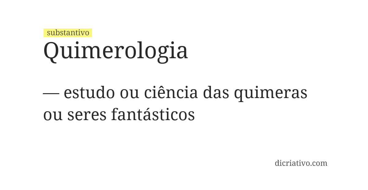 Significado de quimerologia