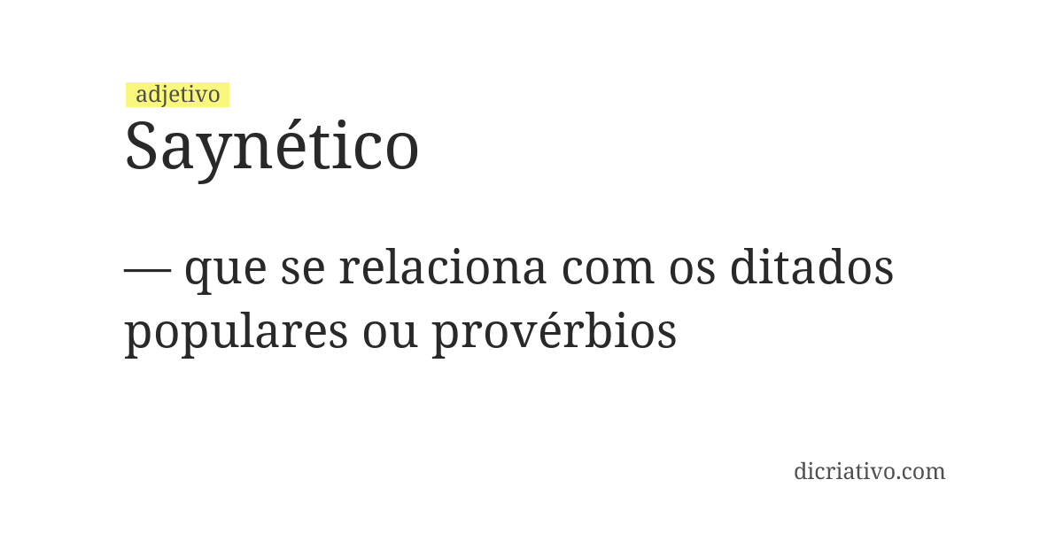 Significado de saynético