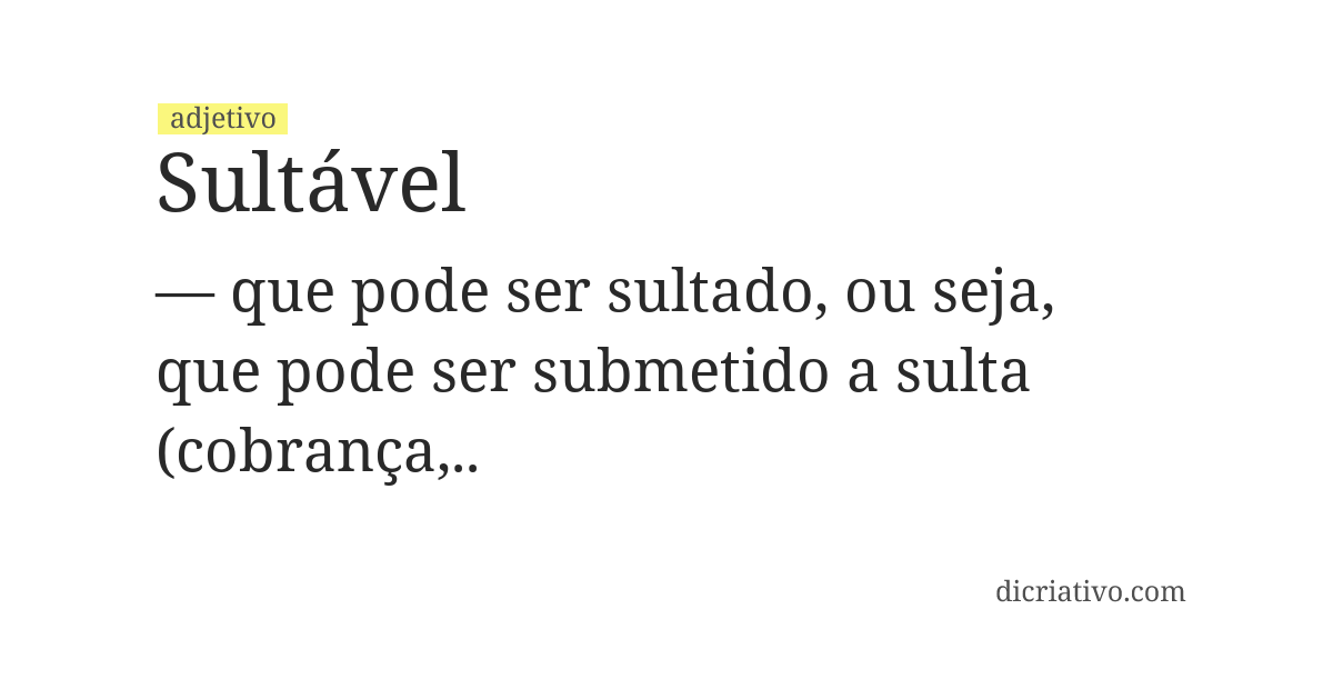 Significado de sultável