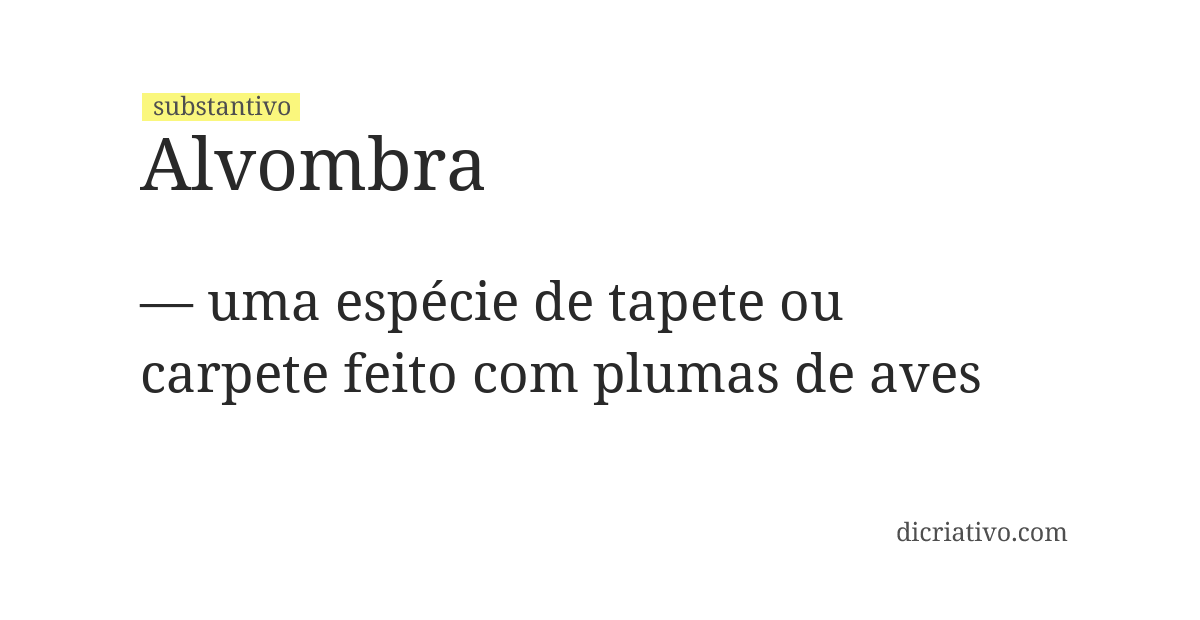 Significado de alvombra