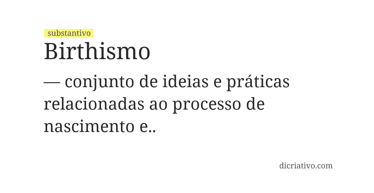 Significado de birthismo