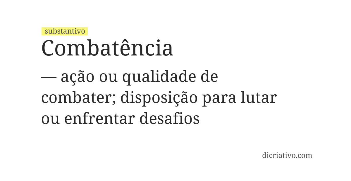 Significado de combatência