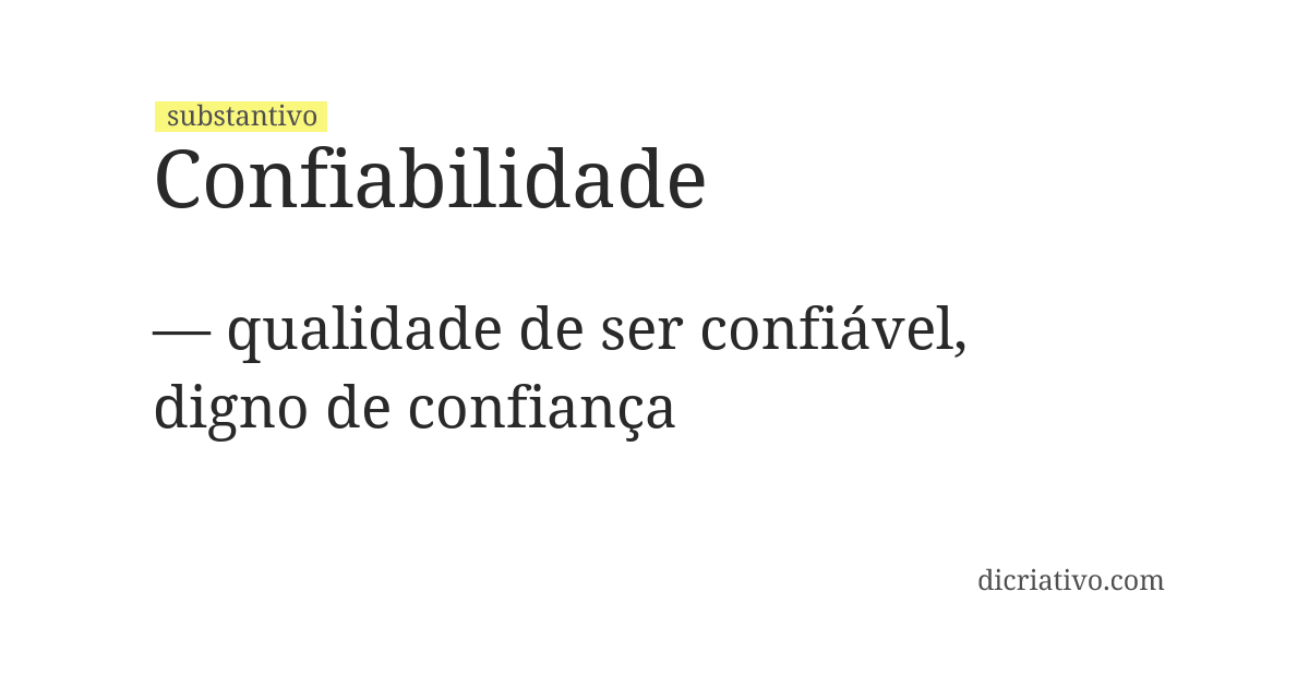 Significado de confiabilidade