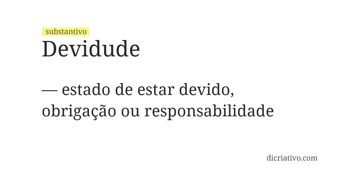 Significado de devidude