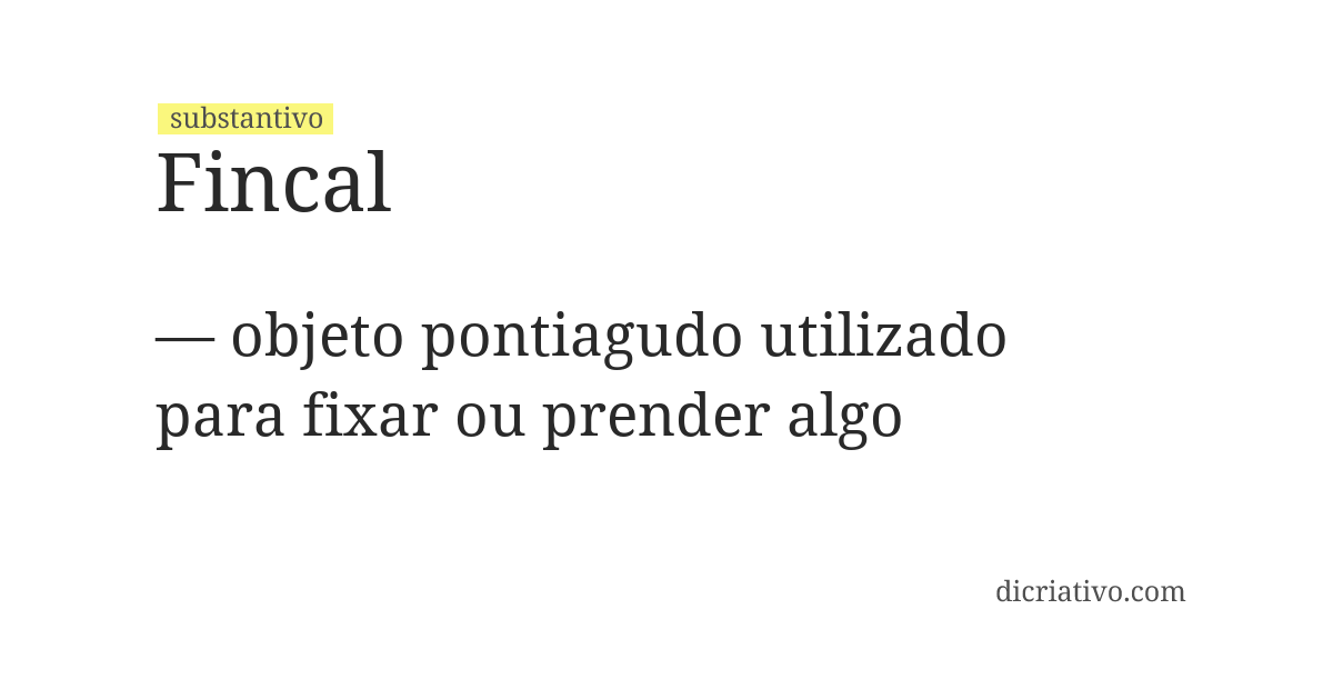 Significado de fincal