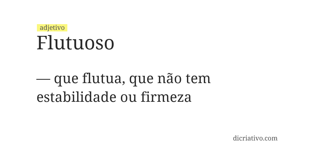 Significado de flutuoso
