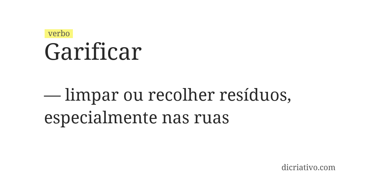 Significado de garificar