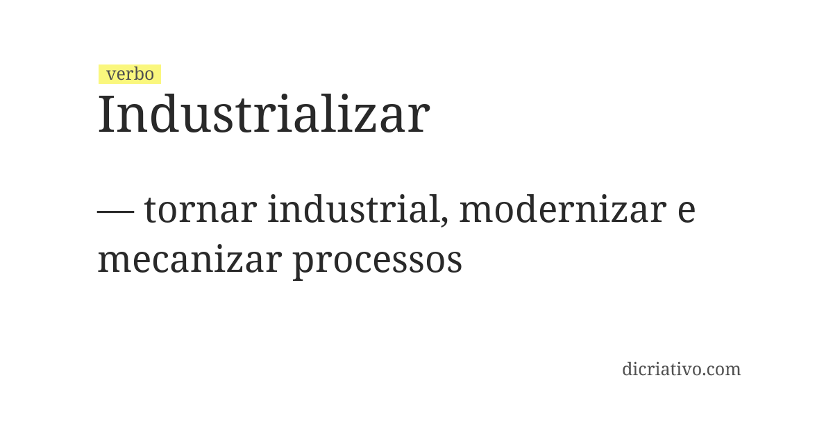 Significado de industrializar