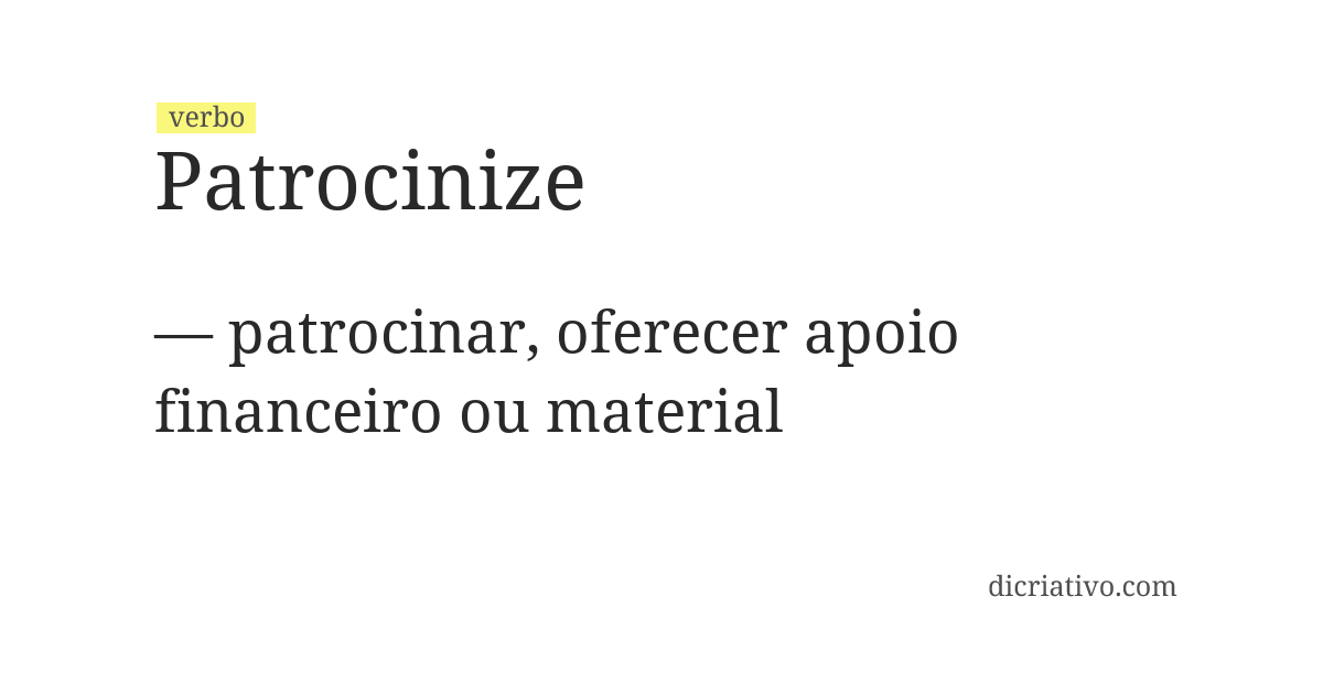 Significado de patrocinize