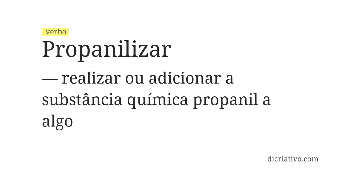 Significado de propanilizar