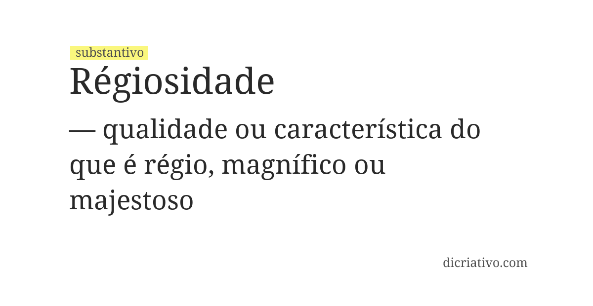 Significado de régiosidade