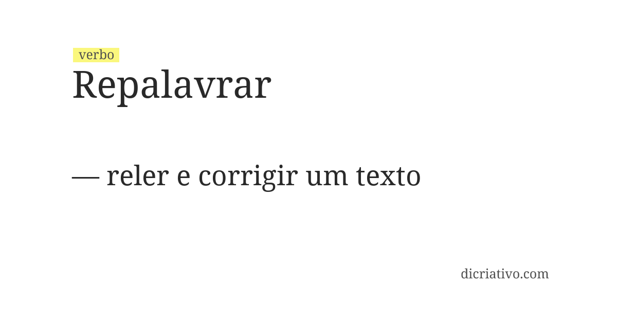 Significado de repalavrar