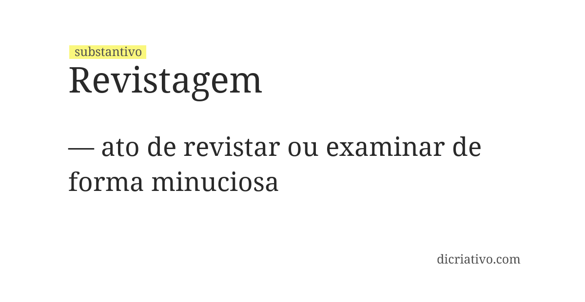 Significado de revistagem