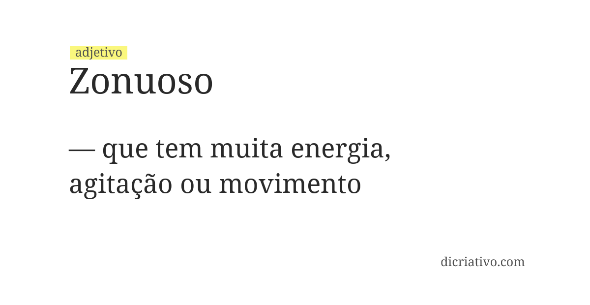 Significado de zonuoso