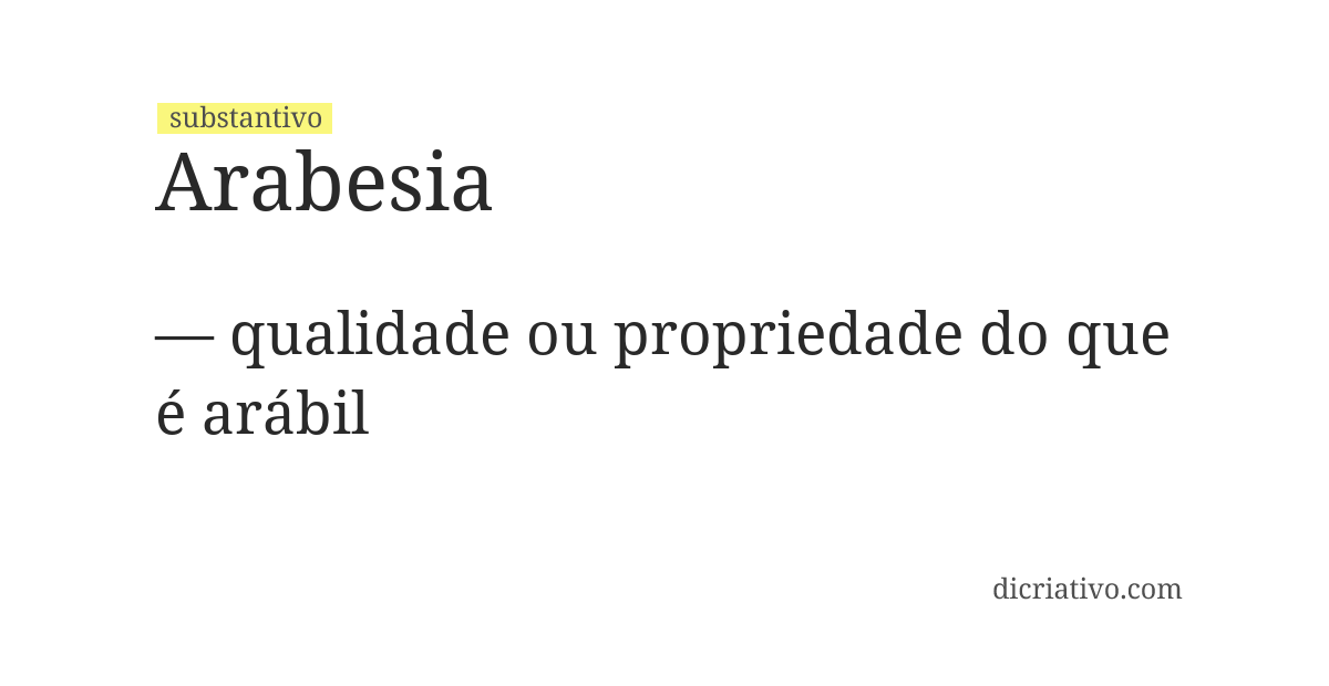 Significado de arabesia