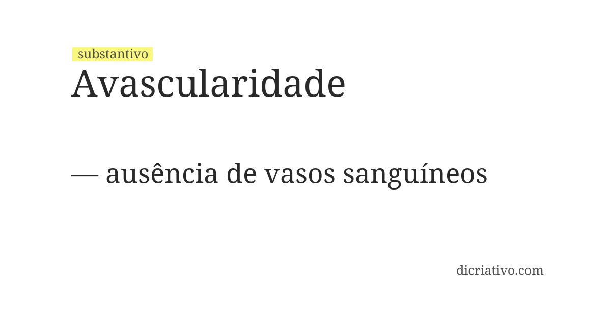 Significado de avascularidade