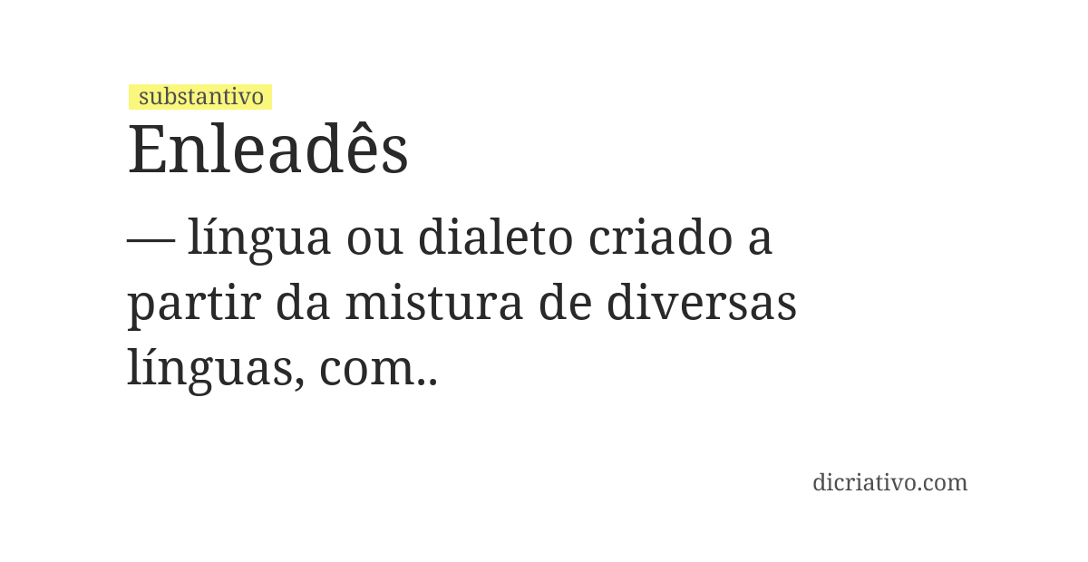 Significado de enleadês