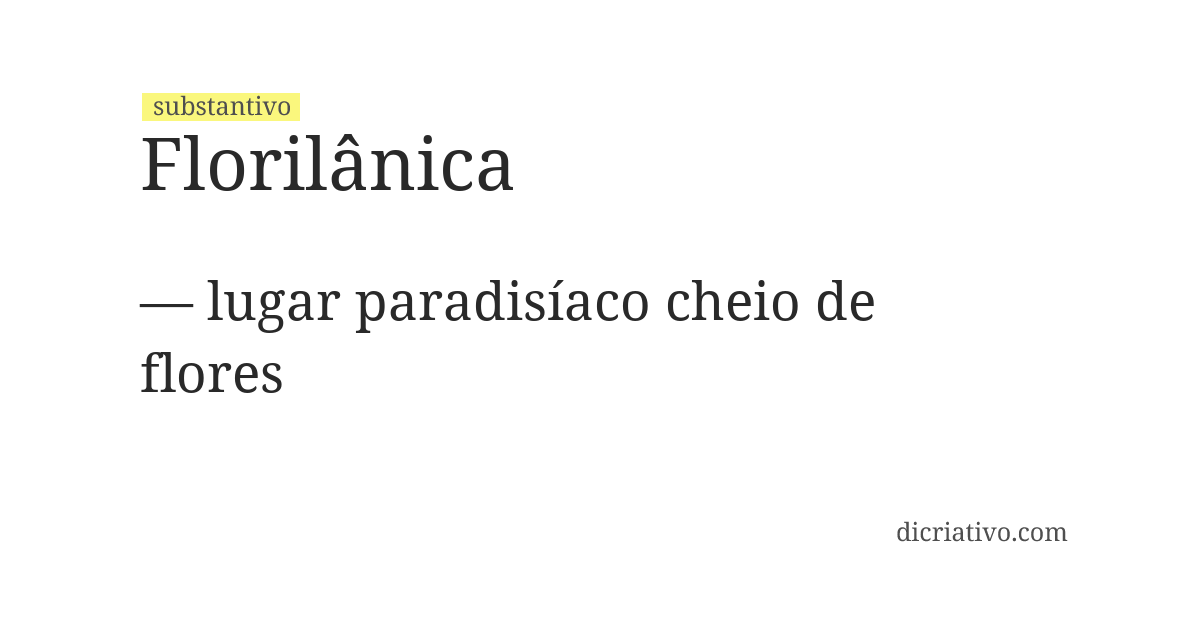 Significado de florilânica