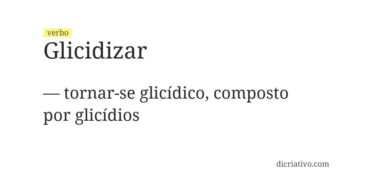 Significado de glicidizar