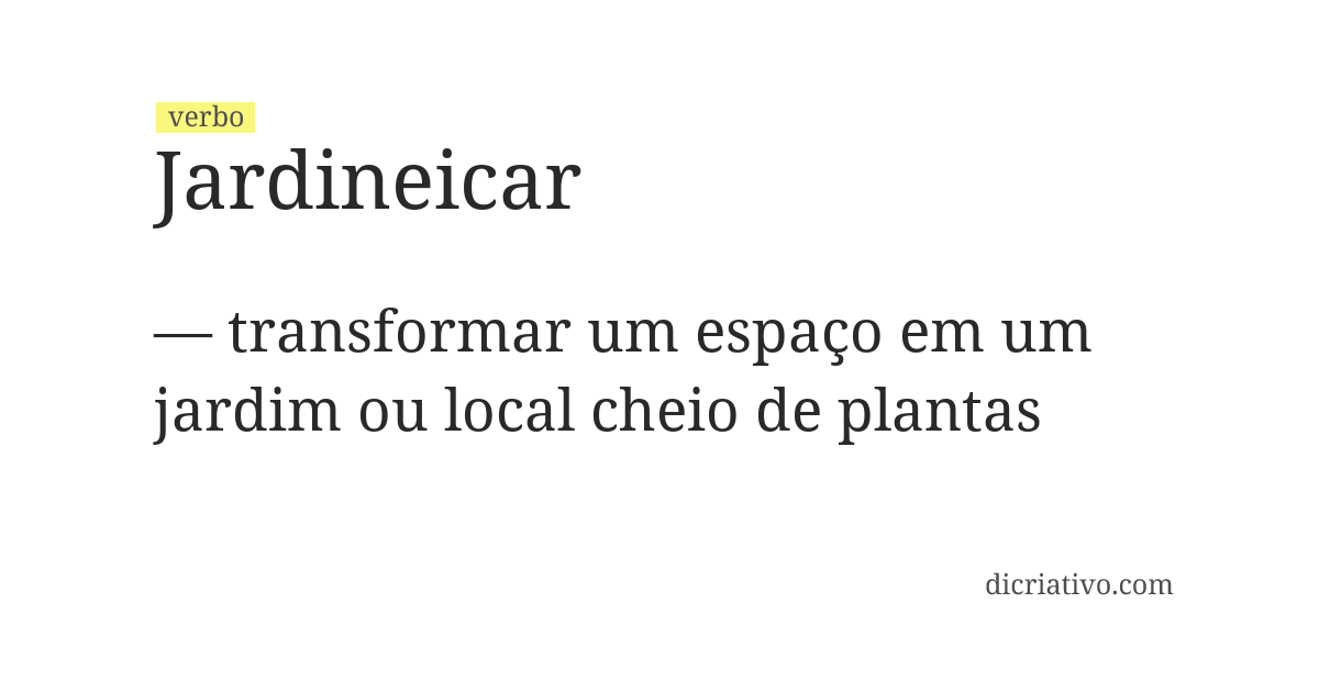 Significado de jardineicar