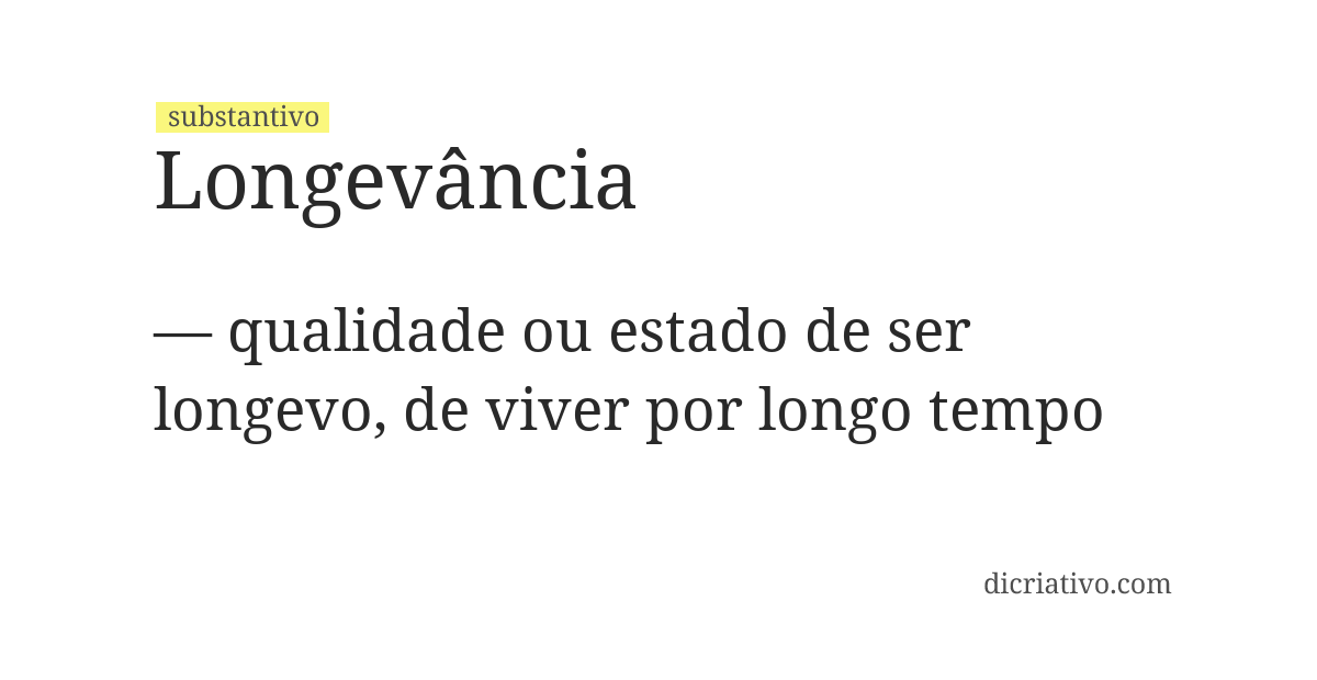 Significado de longevância