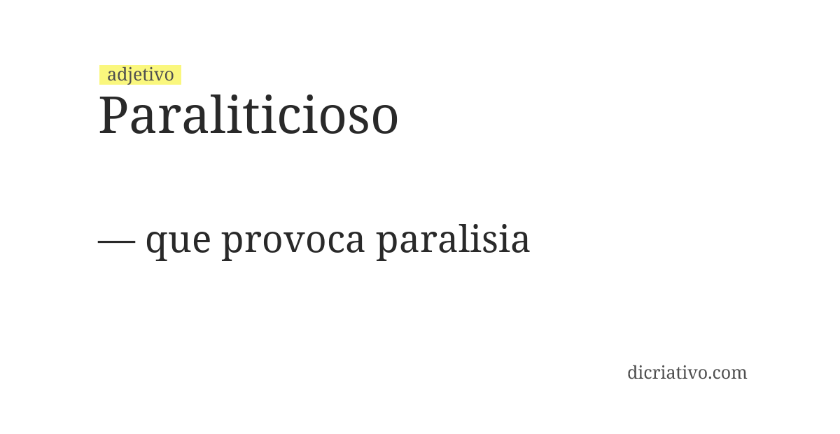 Significado de paraliticioso