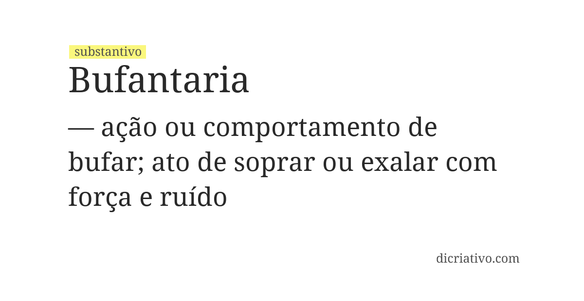 Significado de bufantaria