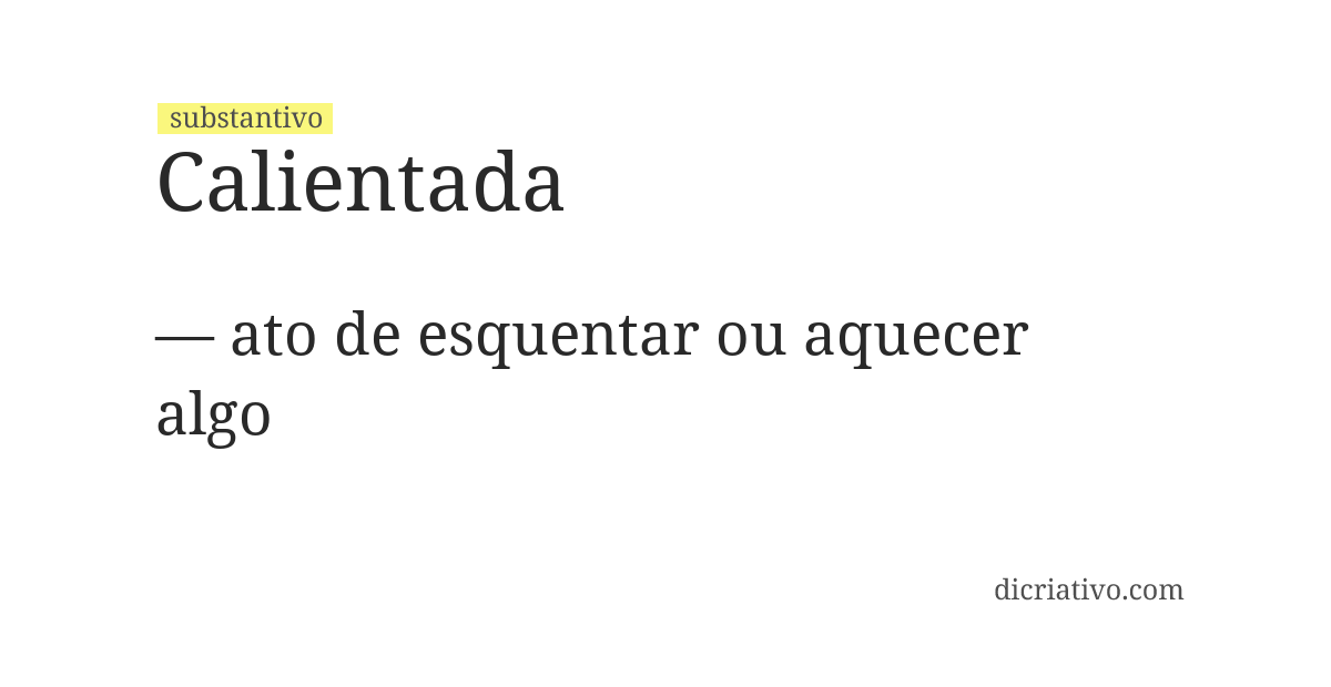 Significado de calientada