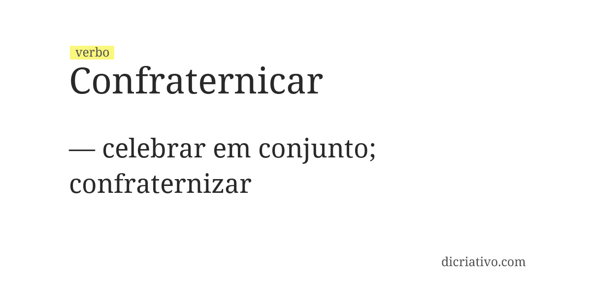 Significado de confraternicar