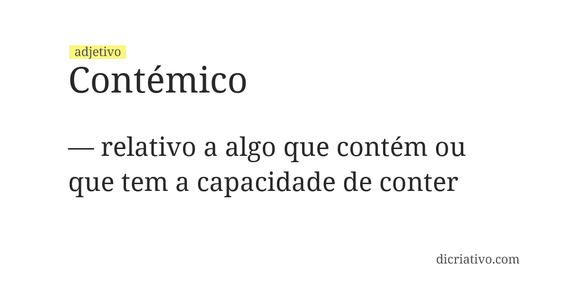 Significado de contémico
