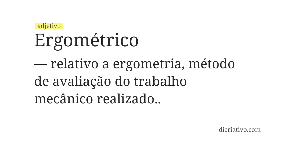 Significado de ergométrico
