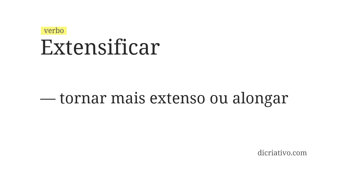 Significado de extensificar