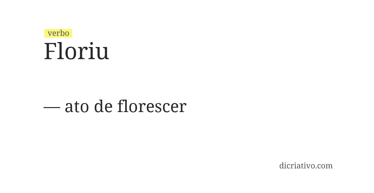 Significado de floriu