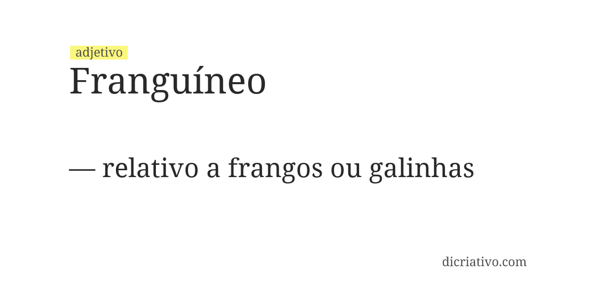 Significado de franguíneo