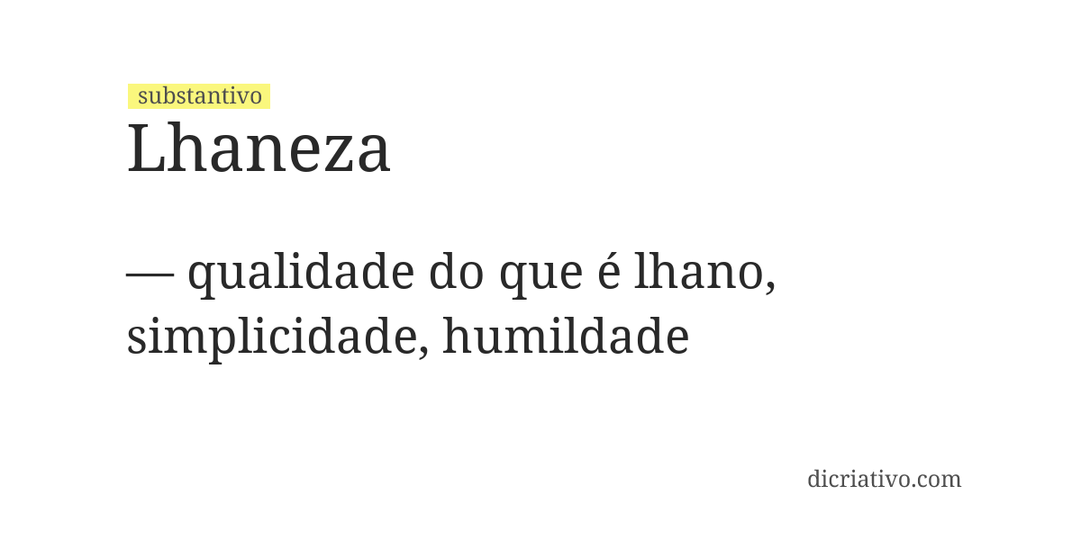 Significado de lhaneza