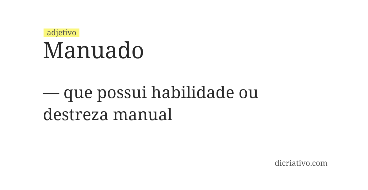 Significado de manuado