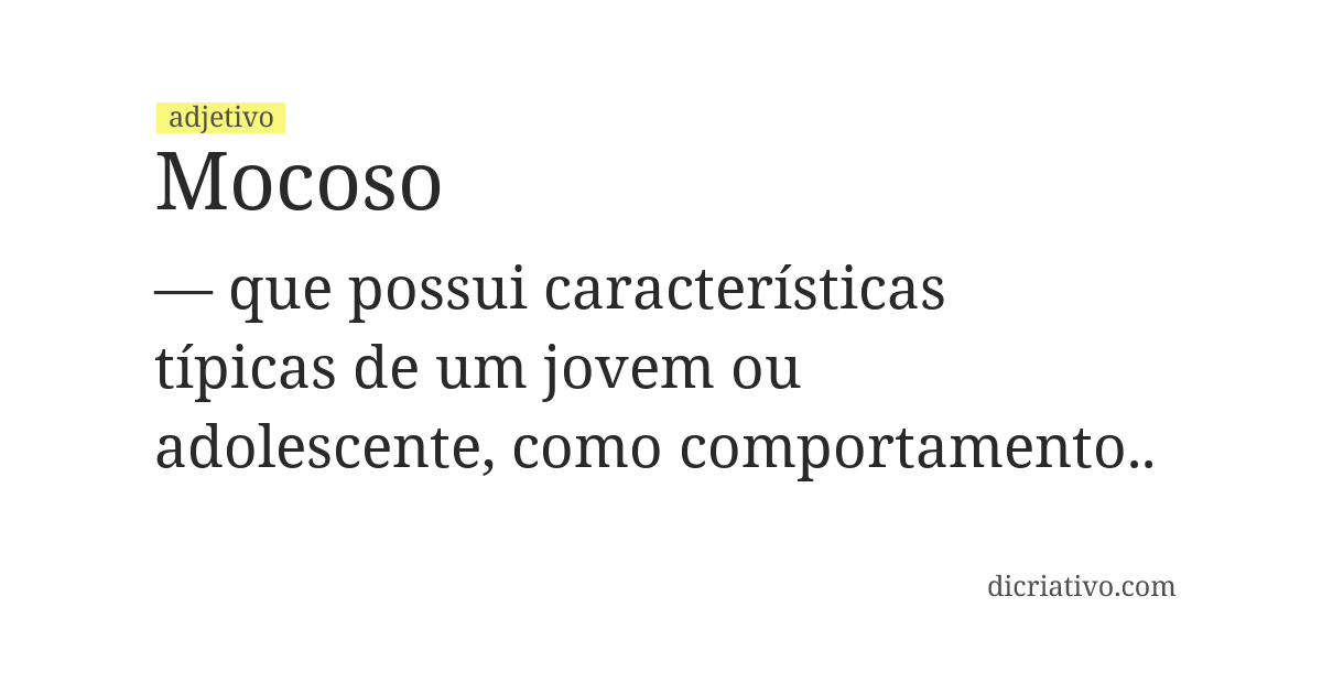 Significado de mocoso