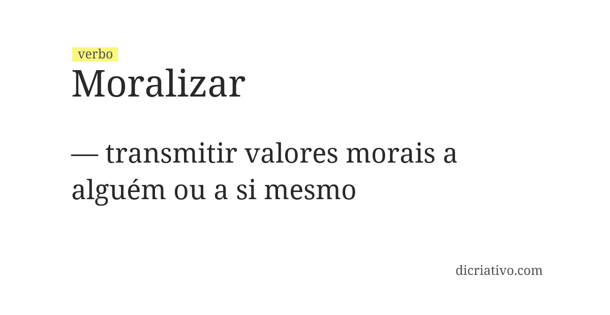 Significado de moralizar