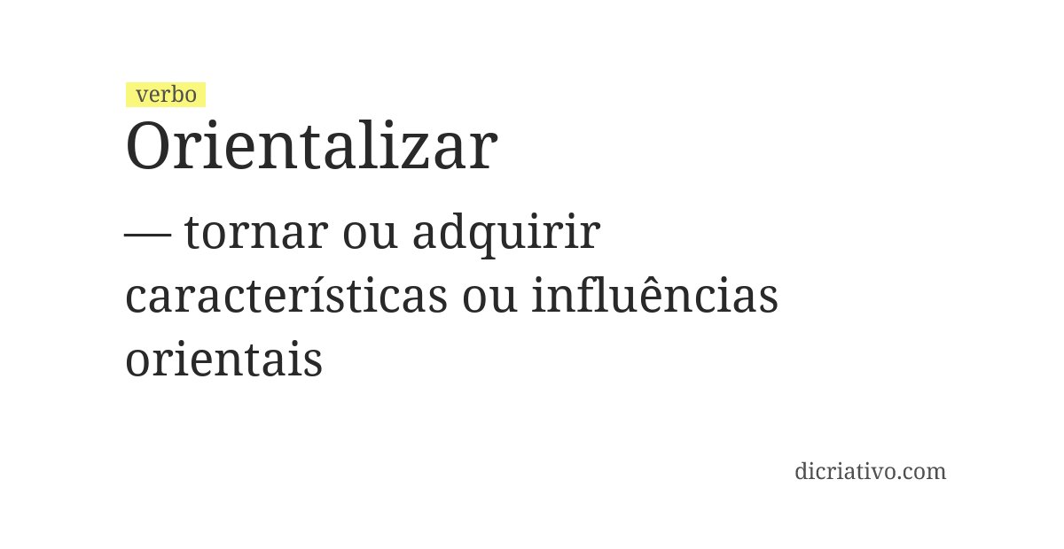 Significado de orientalizar