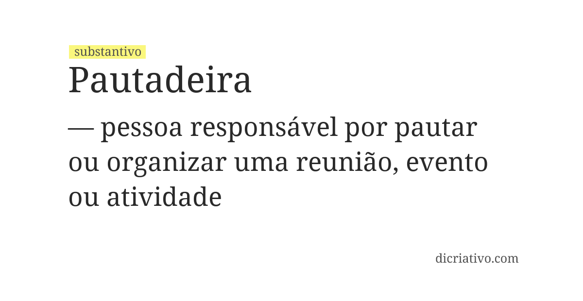 Significado de pautadeira