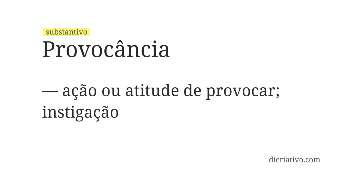 Significado de provocância