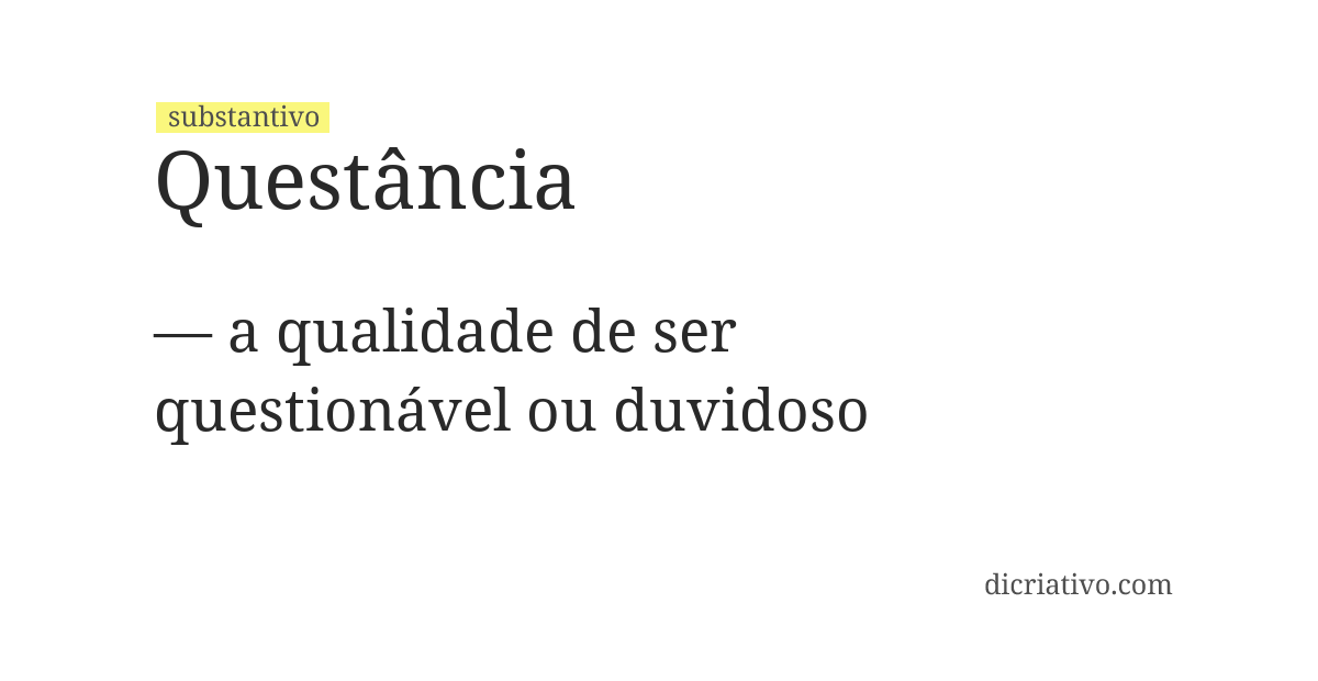 Significado de questância